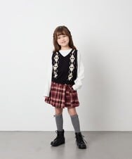 KJFJD02044 a.v.v KIDS(アー・ヴェ・ヴェ) [130-160]【洗える】アーガイルニットベストセット ブラック