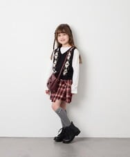 KJFJD02044 a.v.v KIDS(アー・ヴェ・ヴェ) [130-160]【洗える】アーガイルニットベストセット ブラック