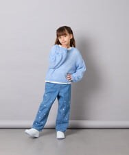 KJFJD07044 a.v.v KIDS(アー・ヴェ・ヴェ) [130-160]【手洗い】モヘアニットセット ライトブルー