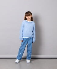 KJFJD07044 a.v.v KIDS(アー・ヴェ・ヴェ) [130-160]【手洗い】モヘアニットセット ライトブルー