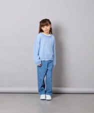 KJFJD07044 a.v.v KIDS(アー・ヴェ・ヴェ) [130-160]【手洗い】モヘアニットセット ライトブルー