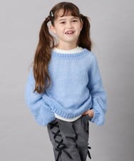 KJFJD07044 a.v.v KIDS(アー・ヴェ・ヴェ) [130-160]【手洗い】モヘアニットセット ライトブルー
