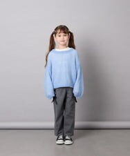 KJFJD07044 a.v.v KIDS(アー・ヴェ・ヴェ) [130-160]【手洗い】モヘアニットセット ライトブルー