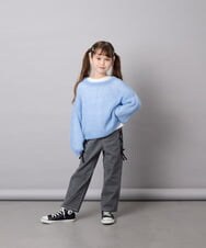 KJFJD07044 a.v.v KIDS(アー・ヴェ・ヴェ) [130-160]【手洗い】モヘアニットセット ライトブルー