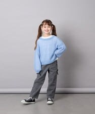 KJFJD07044 a.v.v KIDS(アー・ヴェ・ヴェ) [130-160]【手洗い】モヘアニットセット ライトブルー