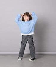 KJFJD07044 a.v.v KIDS(アー・ヴェ・ヴェ) [130-160]【手洗い】モヘアニットセット ライトブルー