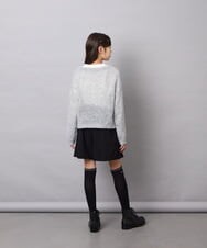 KJFJD07044 a.v.v KIDS(アー・ヴェ・ヴェ) [130-160]【手洗い】モヘアニットセット グレー