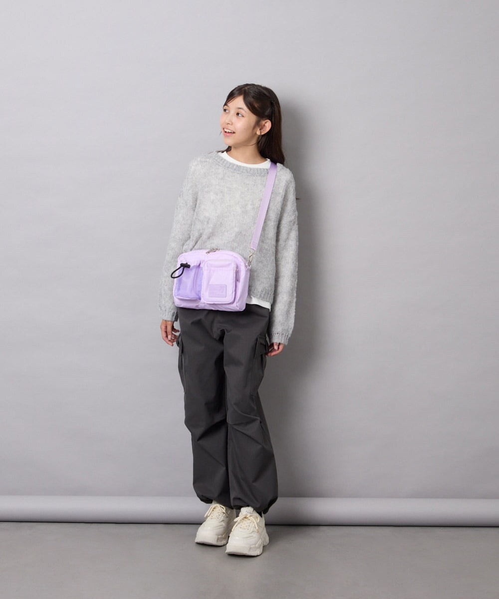 KJFJD07044 a.v.v KIDS(アー・ヴェ・ヴェ) [130-160]【手洗い】モヘアニットセット グレー