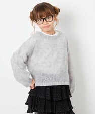 KJFJD07044 a.v.v KIDS(アー・ヴェ・ヴェ) [130-160]【手洗い】モヘアニットセット グレー