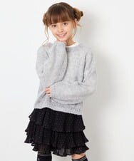 KJFJD07044 a.v.v KIDS(アー・ヴェ・ヴェ) [130-160]【手洗い】モヘアニットセット グレー