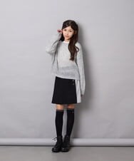 KJFJD07044 a.v.v KIDS(アー・ヴェ・ヴェ) [130-160]【手洗い】モヘアニットセット グレー