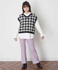 KJFJM21039 a.v.v KIDS(アー・ヴェ・ヴェ) [100-130]【2点SET】ギンガムニットベストセット ベージュ