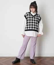 KJFJM21039 a.v.v KIDS(アー・ヴェ・ヴェ) [100-130]【2点SET】ギンガムニットベストセット ベージュ