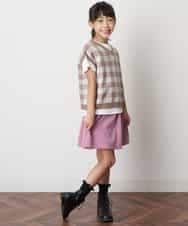 KJFJM21039 a.v.v KIDS(アー・ヴェ・ヴェ) [100-130]【2点SET】ギンガムニットベストセット ベージュ
