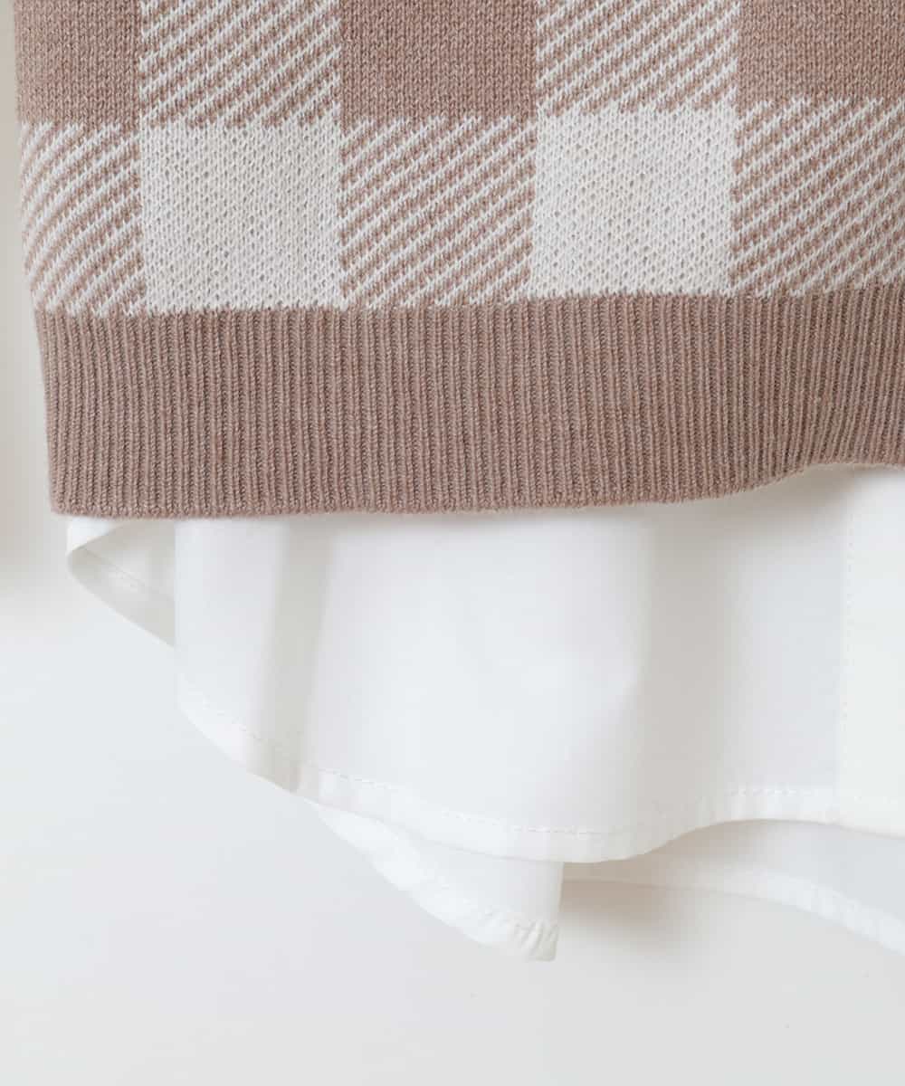 KJFJM21039 a.v.v KIDS(アー・ヴェ・ヴェ) [100-130]【2点SET】ギンガムニットベストセット ベージュ