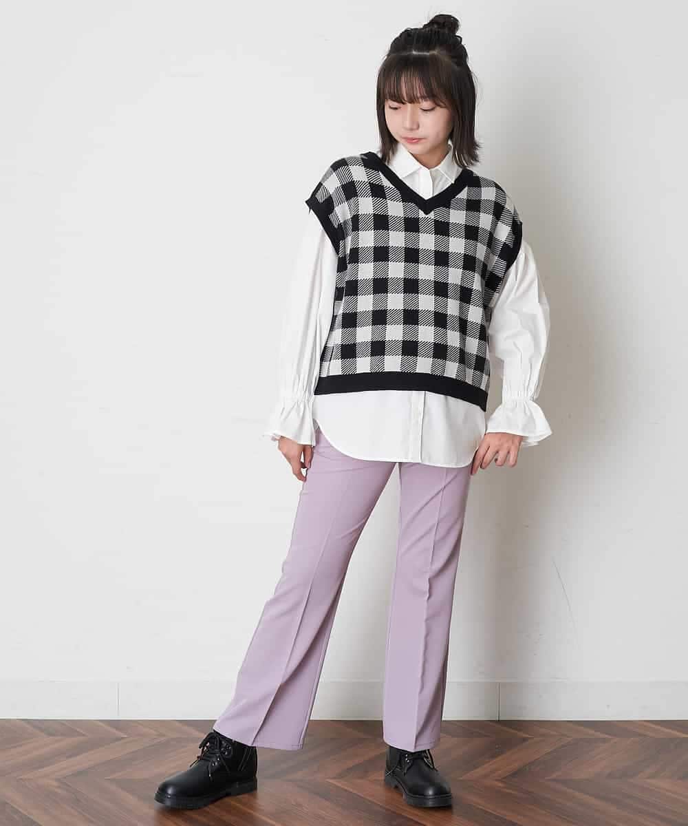 KJFJO21049 a.v.v KIDS(アー・ヴェ・ヴェ) [160]【2点SET】ギンガムニットベストセット[WEB限定サイズ] ベージュ