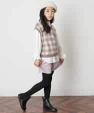 KJFJO21049 a.v.v KIDS(アー・ヴェ・ヴェ) [160]【2点SET】ギンガムニットベストセット[WEB限定サイズ] ベージュ