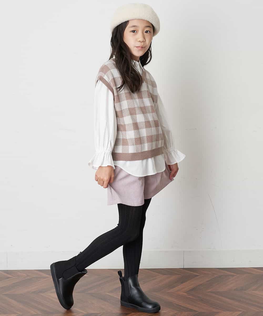 KJFJO21049 a.v.v KIDS(アー・ヴェ・ヴェ) [160]【2点SET】ギンガムニットベストセット[WEB限定サイズ] ベージュ