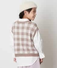 KJFJO21049 a.v.v KIDS(アー・ヴェ・ヴェ) [160]【2点SET】ギンガムニットベストセット[WEB限定サイズ] ベージュ