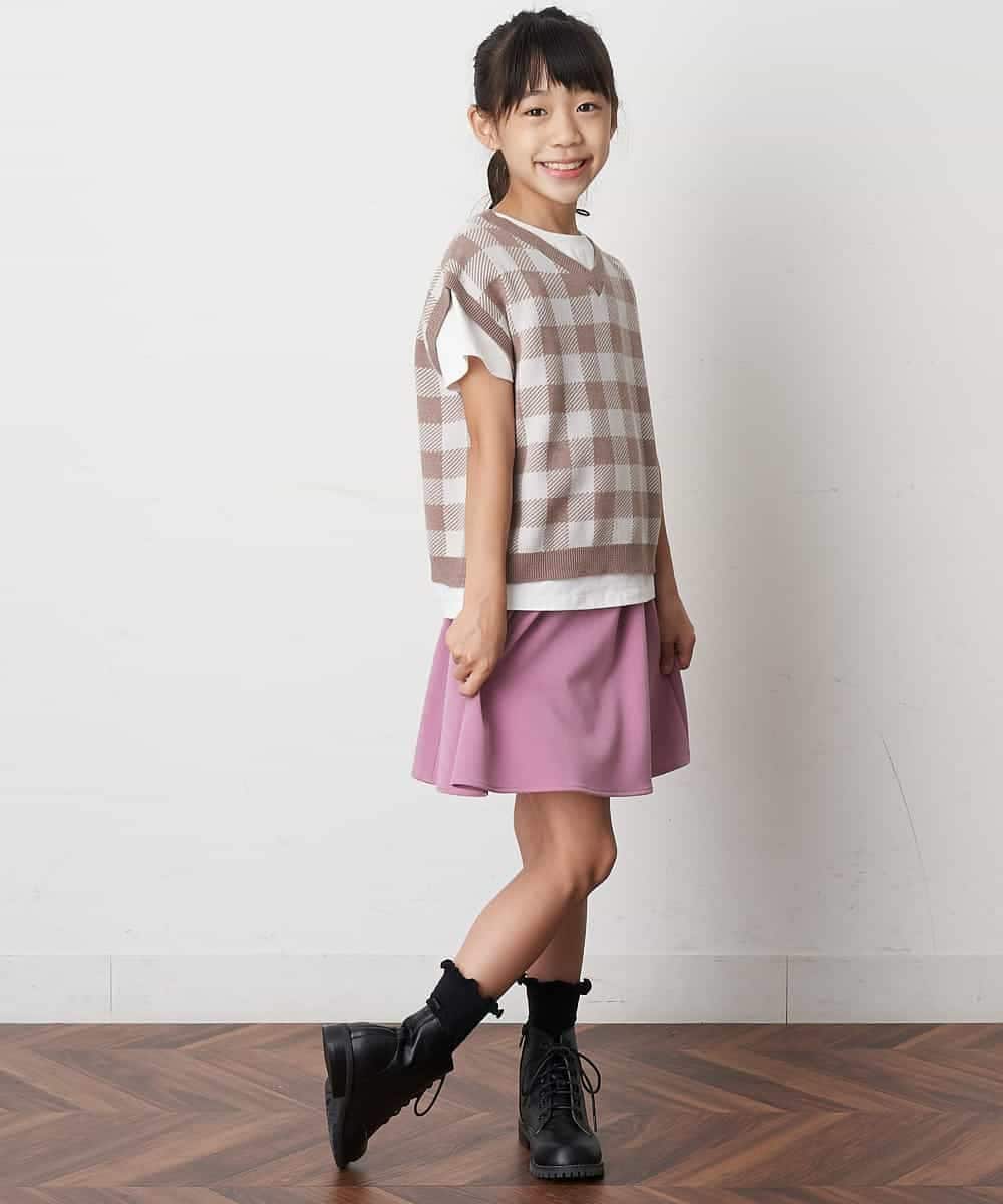 KJFJO21049 a.v.v KIDS(アー・ヴェ・ヴェ) [160]【2点SET】ギンガムニットベストセット[WEB限定サイズ] ベージュ