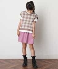 KJFJO21049 a.v.v KIDS(アー・ヴェ・ヴェ) [160]【2点SET】ギンガムニットベストセット[WEB限定サイズ] ベージュ