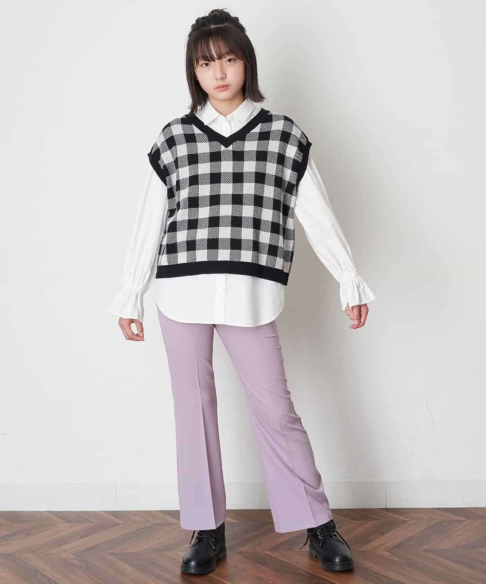 KJFJO21049 a.v.v KIDS(アー・ヴェ・ヴェ) [160]【2点SET】ギンガムニットベストセット[WEB限定サイズ] ベージュ