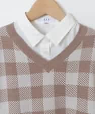 KJFJO21049 a.v.v KIDS(アー・ヴェ・ヴェ) [160]【2点SET】ギンガムニットベストセット[WEB限定サイズ] ベージュ