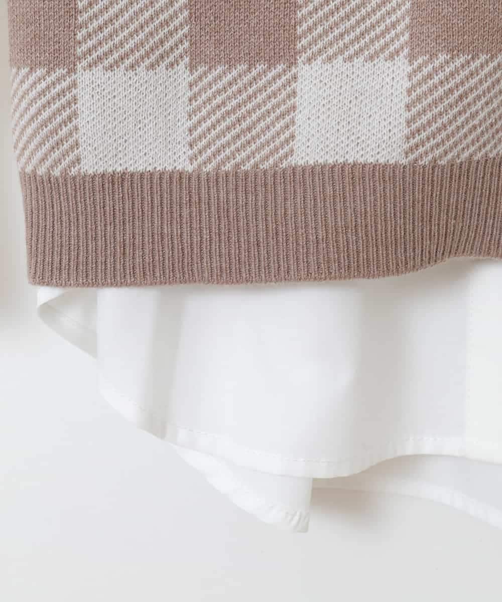 KJFJO21049 a.v.v KIDS(アー・ヴェ・ヴェ) [160]【2点SET】ギンガムニットベストセット[WEB限定サイズ] ベージュ