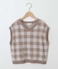 KJFJO21049 a.v.v KIDS(アー・ヴェ・ヴェ) [160]【2点SET】ギンガムニットベストセット[WEB限定サイズ] ベージュ