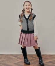 KJFJP30039 a.v.v KIDS(アー・ヴェ・ヴェ) [100-130]【2点セット】柄アソートニットベストセット ツイード