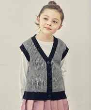 KJFJP30039 a.v.v KIDS(アー・ヴェ・ヴェ) [100-130]【2点セット】柄アソートニットベストセット ツイード