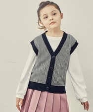 KJFJP30039 a.v.v KIDS(アー・ヴェ・ヴェ) [100-130]【2点セット】柄アソートニットベストセット ツイード