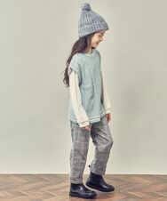 KJFKP40039 a.v.v KIDS(アー・ヴェ・ヴェ) [100-130]【2点セット】ケーブル編みニットベストセット グリーン