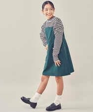 KJFKP41039 a.v.v KIDS(アー・ヴェ・ヴェ) [150-160]パワショルハイネックボーダーニット アイボリー