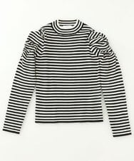 KJFKP41039 a.v.v KIDS(アー・ヴェ・ヴェ) [150-160]パワショルハイネックボーダーニット アイボリー