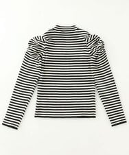 KJFKP41039 a.v.v KIDS(アー・ヴェ・ヴェ) [150-160]パワショルハイネックボーダーニット アイボリー