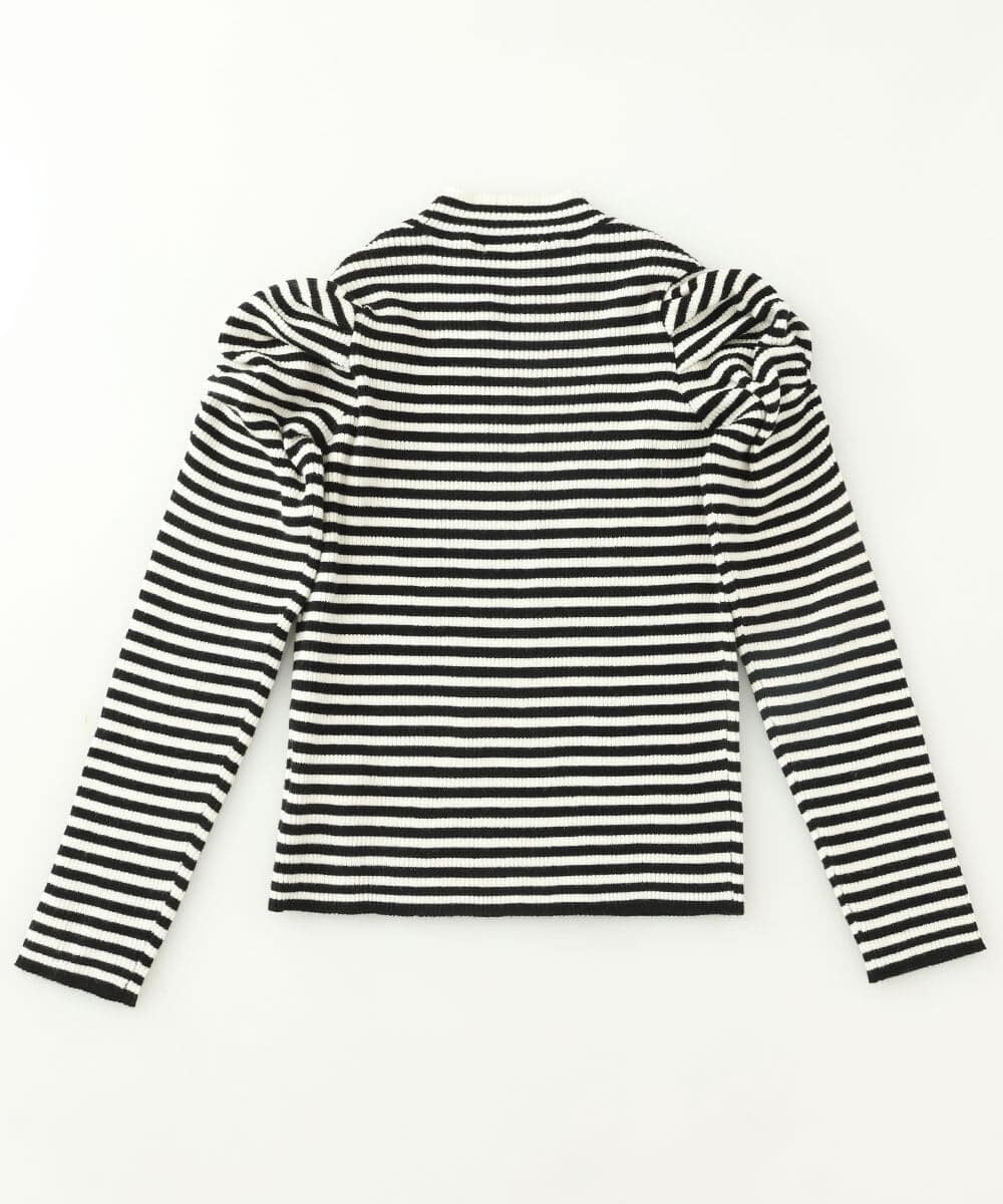 KJFKP41039 a.v.v KIDS(アー・ヴェ・ヴェ) [150-160]パワショルハイネックボーダーニット アイボリー
