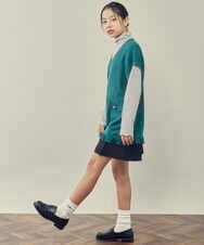 KJFKP42039 a.v.v KIDS(アー・ヴェ・ヴェ) [150-160]裾フリンジツィーディーニットベスト ブラック