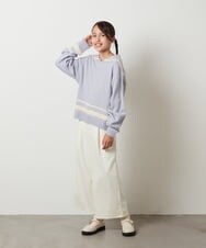 KJFKS43029 a.v.v KIDS(アー・ヴェ・ヴェ) [100-130]ライン入りセーラーカラーニット アイボリー