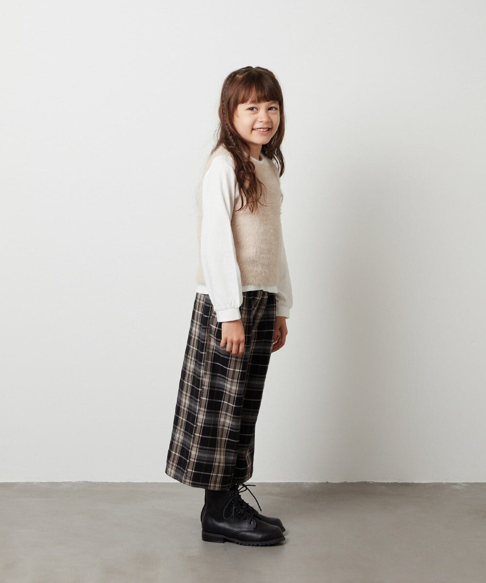 KJFKS44039 a.v.v KIDS(アー・ヴェ・ヴェ) [100-130]【2点セット】フェザーヤーンニットベストセット ベージュ