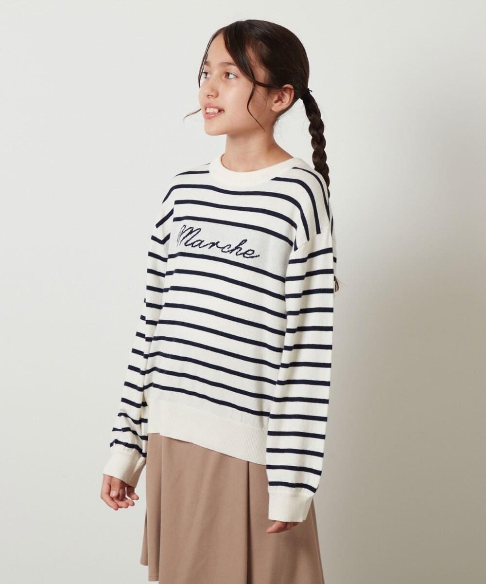 KJFKT40029 a.v.v KIDS(アー・ヴェ・ヴェ) [140-150]アソートジャカードニット アイボリー