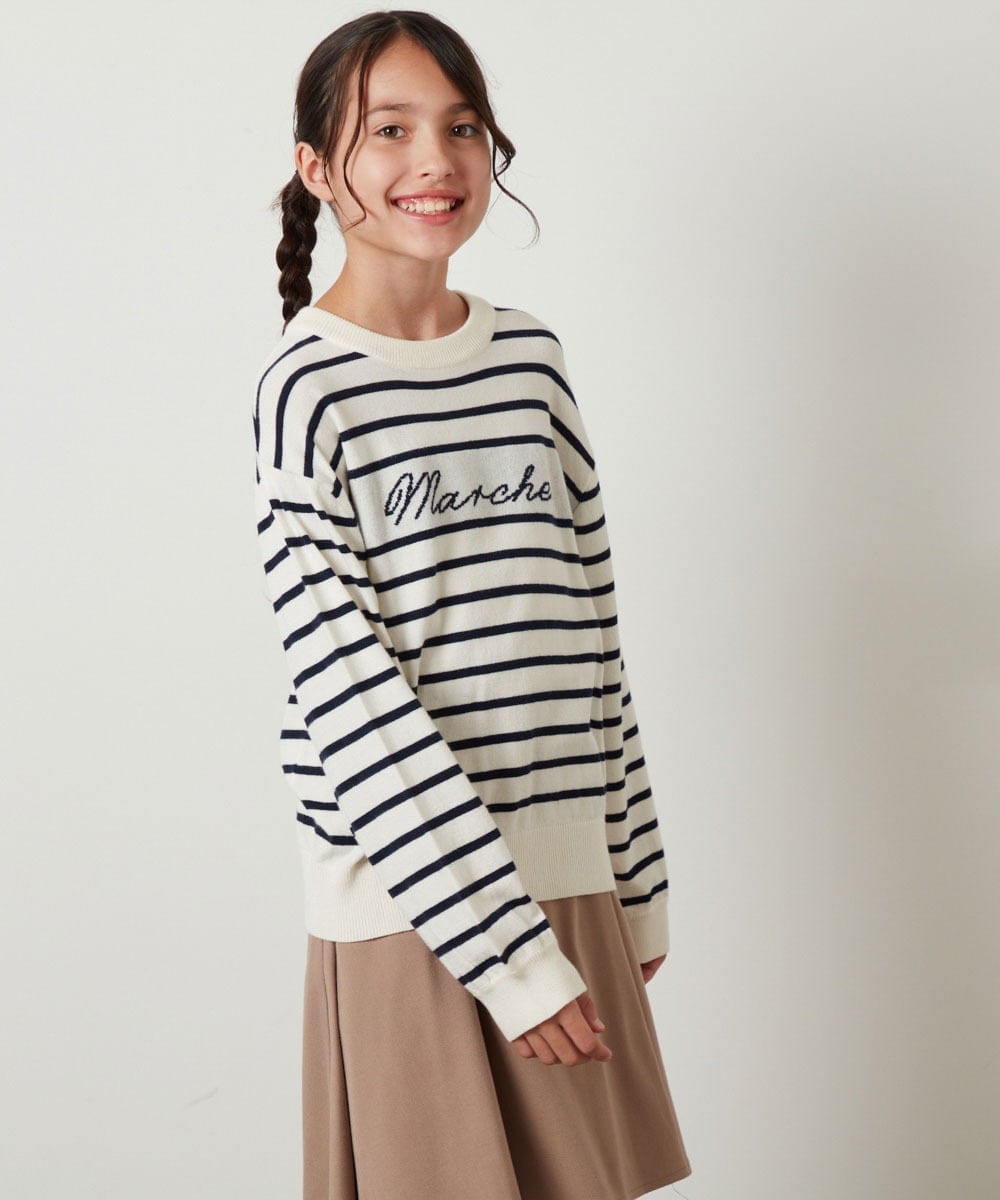 KJFKT40029 a.v.v KIDS(アー・ヴェ・ヴェ) [140-150]アソートジャカードニット アイボリー