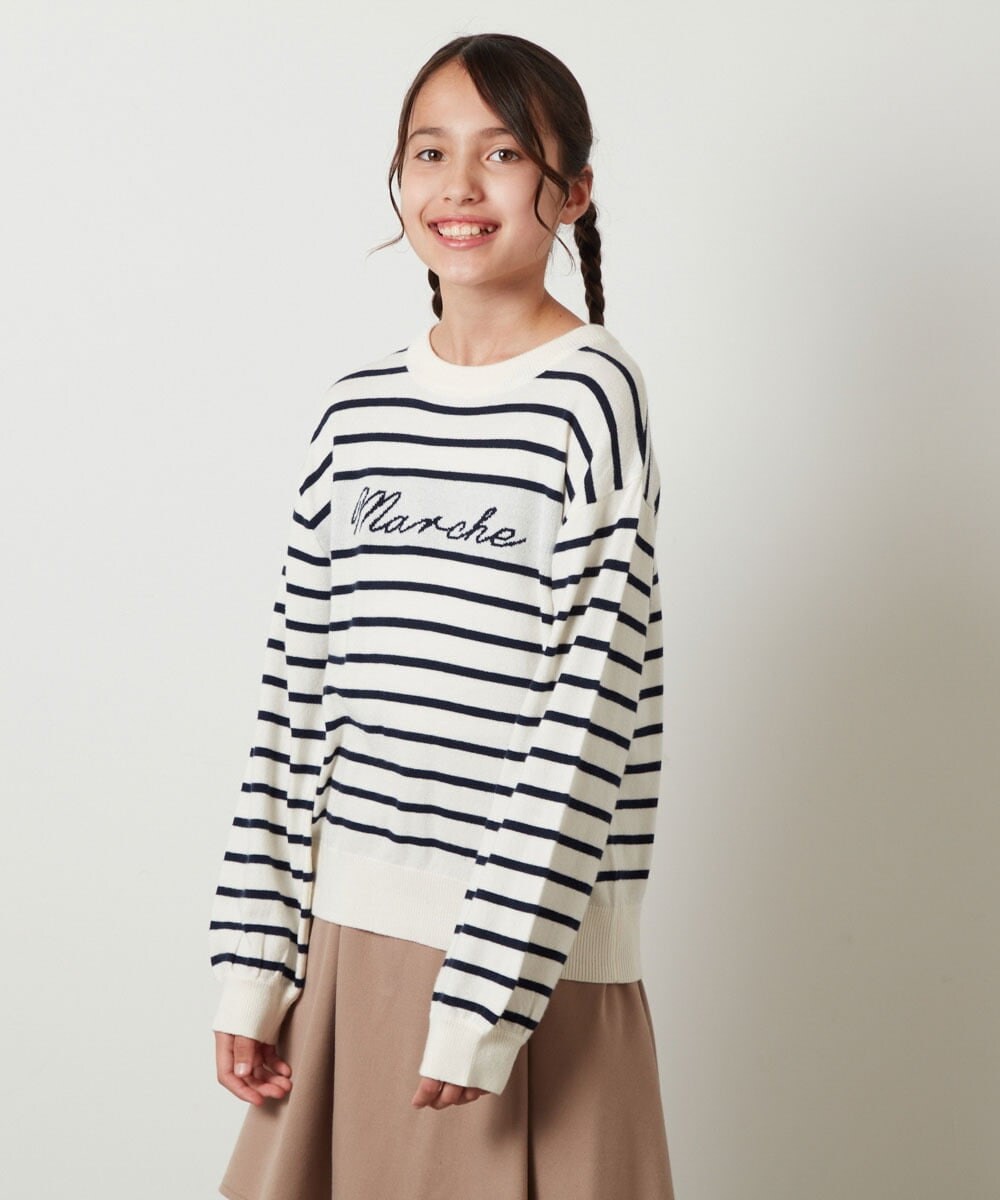 KJFKT40029 a.v.v KIDS(アー・ヴェ・ヴェ) [140-150]アソートジャカードニット アイボリー