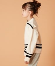 KJFKU43039 a.v.v KIDS(アー・ヴェ・ヴェ) [160]ライン入りセーラーカラーニット アイボリー