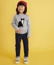 KJFLD11029 a.v.v KIDS(アー・ヴェ・ヴェ) [100-130]【洗える】モチーフインターシャニット[WEB限定サイズ] ラベンダー