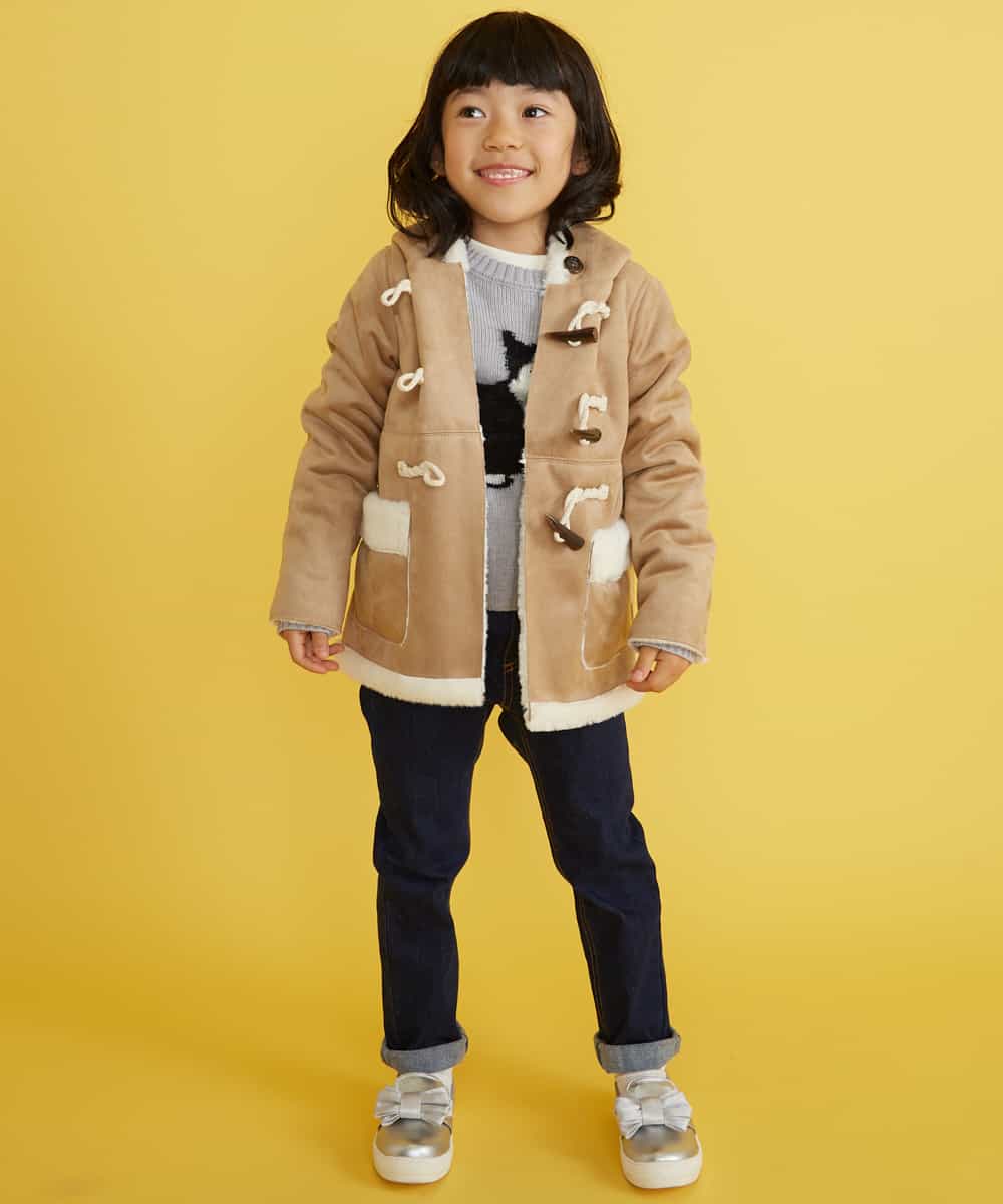 KJFLD11029 a.v.v KIDS(アー・ヴェ・ヴェ) [100-130]【洗える】モチーフインターシャニット[WEB限定サイズ] ラベンダー