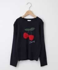 KJFLD11029 a.v.v KIDS(アー・ヴェ・ヴェ) [100-130]【洗える】モチーフインターシャニット[WEB限定サイズ] ネイビー