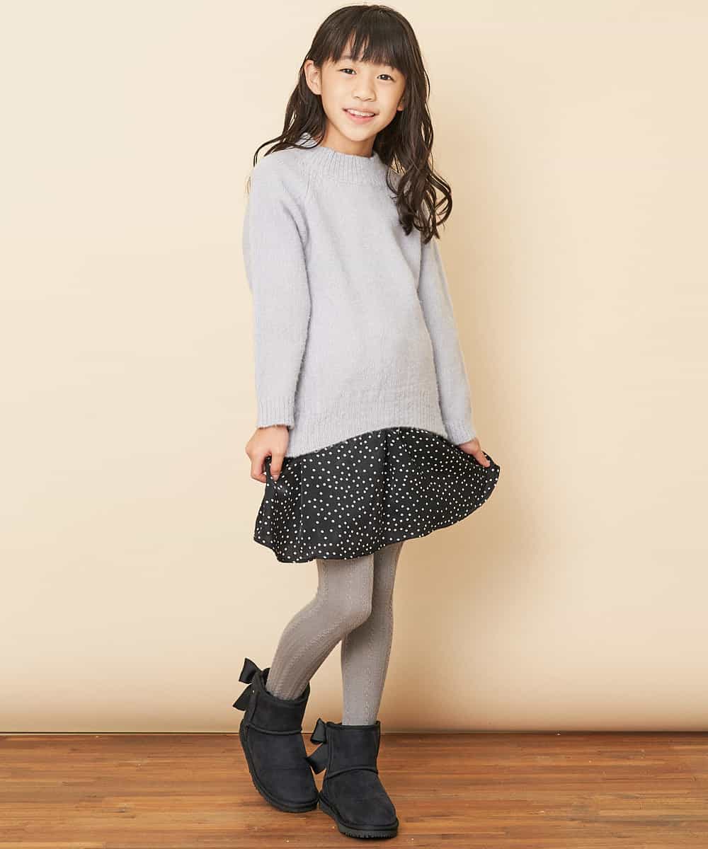 KJFLJ10024 a.v.v KIDS(アー・ヴェ・ヴェ) [100-130]【洗える】もちもちハイネックニット[WEB限定サイズ] ピンク