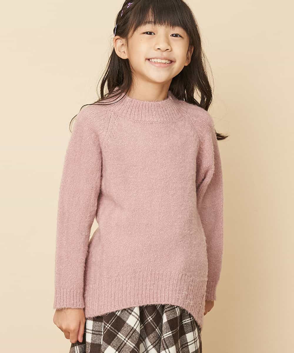 KJFLJ10024 a.v.v KIDS(アー・ヴェ・ヴェ) [100-130]【洗える】もちもちハイネックニット[WEB限定サイズ] ピンク