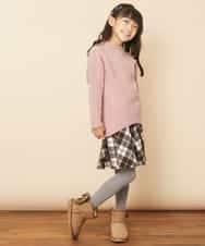 KJFLJ10024 a.v.v KIDS(アー・ヴェ・ヴェ) [100-130]【洗える】もちもちハイネックニット[WEB限定サイズ] ピンク